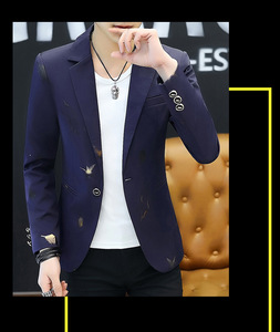 Blazer negro y morado para hombre, chaqueta ajustada con estampado de Jacquard rosa, chaqueta elegante, traje informal de negocios para fiesta y boda - Product Image 5