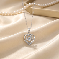Collier Pendentif Cœur en Argent Sterling 925 avec Moissanite VVS Grade D de 4 mm, Bijou Romantique pour Femme, Meilleure Vente