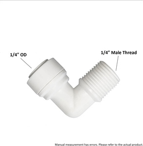 1/<span class=keywords><strong>4</strong></span> "3/8" OD Ống 1/8 "1/<span class=keywords><strong>4</strong></span>" 3/8 "Nam chủ đề NPT khuỷu tay nhanh chóng kết nối phù hợp thẩm thấu ngược nước Bộ phận lọc - Product Image 4