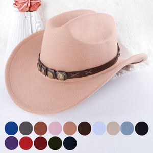 Cowboy Hat Fashion Wide Brim Wool Blend Sun Protection Outdoor Wear Artistic Retro Style Spring 2025 - Product Image 1