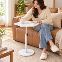 Table d'appoint mobile à hauteur réglable pour canapé et lit, petit bureau pour ordinateur portable, plateau incurvé irrégulier avec base ronde, vente en gros