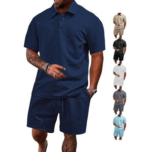 Conjunto de Camiseta Polo de Jacquard de Verano para Hombre, Manga Corta, Ropa Deportiva Informal, Tejido de Poliéster Ligero, Atuendo Informal - Product Image 4