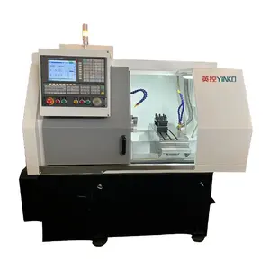 Mesin bubut putar CNC logam ranjang datar, YK-32A CNC kecil