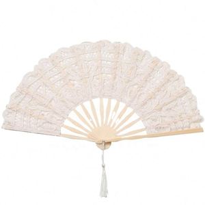Abanicos Plegables de Encaje Coloridos de Alta Calidad de 27 cm de Largo con Borla para Recuerdos de Boda y Eventos - Product Image 5