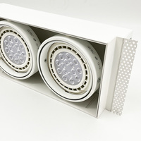Haute Qualité GU10 LED Downlight Moderne Double Tête Encastré Carré Blanc Lumière pour Salon