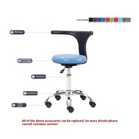 Chaise pivotante de style moderne pour dentiste et infirmière assistante Chaise de bar de beauté avec panneau Caractéristique de levage en bois