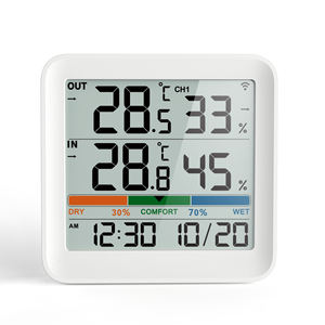 최고 판매자 2018 무선 실내 실외 온도계 습도계 달력 기상 관측소 - Product Image 3