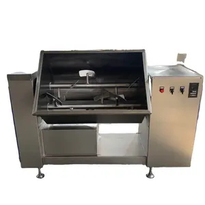 Máquina de enchimento de carne de salsicha, 60l 100l 200l 300l comercial automática de aço inoxidável duplo eixo, máquina misturadora de enchimento