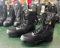 Bottes de combat pour hommes en cuir microfibre imperméable, antidérapantes, respirantes, à lacets, tactiques, pour moto