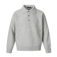 High-End Unisex-Strick pullover für Herren mit einfachen, einfarbigen, lockeren Revers knopf design Street Fashion Winter Season Front Tops