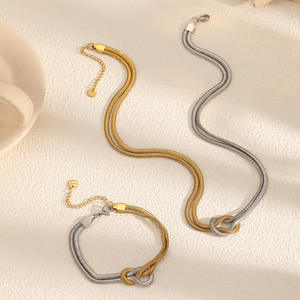 Minimalist Anti-Tarnish Stainless Steel 18K Gold Plated Knot <b>Bracelet</b> for Women Fine Chain & Link <b>Couples</b> - Product Image 1