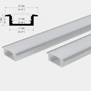 led profile light 1708A Top quality pc cover led profile plaster-in led aluminum channel led tape profile led profile light