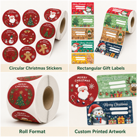 Individuelle Weihnachts-Selbstklebeetiketten Bedruckte Feiertagsaufkleber für Geschenkverpackungen und Produktdekoration