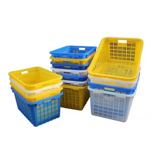 Capacity Stackable crate box perforated plastic baskets for harvesting fruits