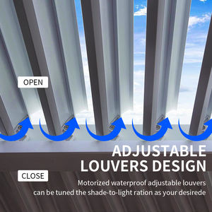 <span class=keywords><strong>Pergola</strong></span> en aluminium 5x4m toutes saisons, <span class=keywords><strong>toit</strong></span> à lames orientables résistant aux intempéries, rideaux latéraux amovibles créant des espaces extérieurs et des salles à manger confortables - Product Image 4