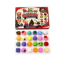 Calendrier de l'Avent de Noël 24 Jours : Jouet Fidget Squishy en forme de Dumpling, Compte à Rebours de Noël, Cadeau Surprise Anti-Stress