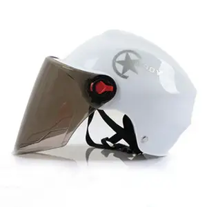 Casco de motocicleta con visera transparente retráctil para niños y adultos casco de seguridad para la cara abierta, para niños y jóvenes, 3/4