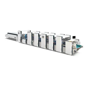 Automatic Carton Box 4 And 6 Corner Folder And Gluer Machine Paper Box Folding And Gluing Machine