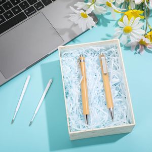 Venta al por Mayor de Bolígrafos de Bambú Personalizados con Logotipo para Oficina, Ancho de Escritura de 1.0 mm, Tinta Negra Ecológica Promocional - Product Image 2