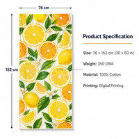 Custom Digital Printing 100% Cotton Citrus Splash Beach Towel 50+ Washes Colorfast Mixed Size Order Beach Towel Small MOQ