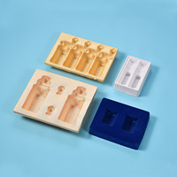 Emballage de coffret cadeau en plastique PET recyclable écologique à surface mate, avec plateau intérieur en blister pour flacon et tube cosmétiques