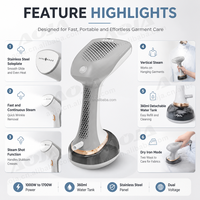 Mini fer à vapeur électrique portable avec protection anti-brûlure à sec, 1700W, réservoir d'eau de 360ml, pour la maison, l'hôtel, les voyages, fer à vapeur portatif pour vêtements