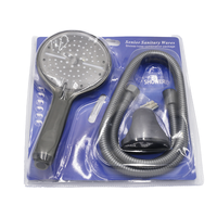 Ensemble de douche portatif gris moderne en acier inoxydable avec tuyau, pommeau de douche haute pression à économie d'eau, 3 fonctions pour la vente en gros