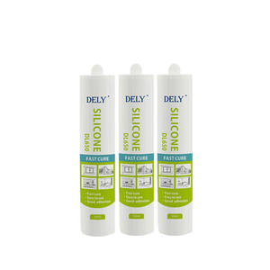 Scellant en silicone acétique noir DELY OEM, haute flexibilité, scellant structurel pour l'étanchéité des salles de bain et des fenêtres - Product Image 1