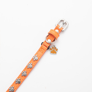 <span class=keywords><strong>Collar</strong></span> para Mascotas de Cuero Genuino Estilo Dibujos Animados para Perros y Gatos, Diseño de Logotipo Personalizado - Product Image 4