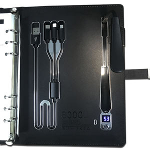 Powerbank portátil inteligente con luz led, <span class=keywords><strong>agenda</strong></span> personalizada, piel, carga inalámbrica - Product Image 5