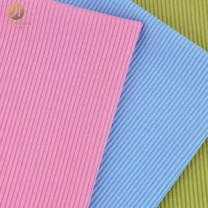 Offre Spéciale 2*2 petite <span class=keywords><strong>rayure</strong></span> tissu côtelé 250g Polyester ammoniac femmes Stretch bas t-shirt fil Pit bande tissu - Product Image 6