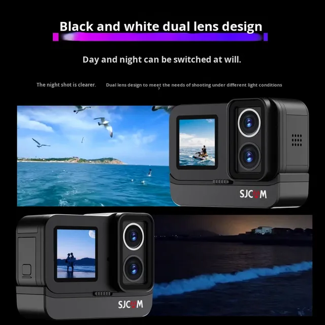 Sj20 Dual Lens Action Camera 4k Ultra Touch Screen 6-axis Stabilization For Vlogging Cycling Skiing