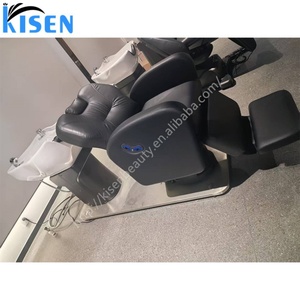 Kisen High Quality Modern Shampoo Chair Luxury Salon Sofa Electric Adjustable <b>Bed</b> with Ceramic Sink - Product Image 2