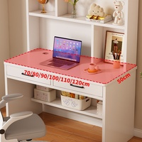 Petite table d'écriture pour étudiants en bois massif et métal bureau d'ordinateur avec étagère intégrée réglable