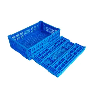 Factory Wholesale Supply Creative Design Plastic Vegetable Storage Crate Foldable Vented Basket Folding Box