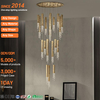 Lampe à suspension en cristal moderne personnalisée Villa Meubles Salon Hall d'hôtel Lustre LED