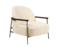 Fauteuil de détente moderne en peau de mouton blanche de luxe nordique pour la maison, le bureau, le salon, l'hôtel