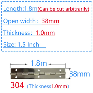 Bisagras largas de Metal de acero inoxidable de gran oferta 2024 para puerta, armario, muebles, bisagras continuas de Piano - Product Image 5