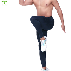 Made in China nuovo arrivo <span class=keywords><strong>Leggings</strong></span> con Design tascabile pantaloni della tuta a compressione di colore semplice da uomo collant sportivi da palestra indossano <span class=keywords><strong>Leggings</strong></span> da uomo - Product Image 4