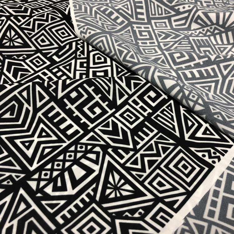 Шифоновая ткань с асимметричным рисунком, ткань с цифровым принтом для женского платья, шелковая шифоновая ткань с принтом