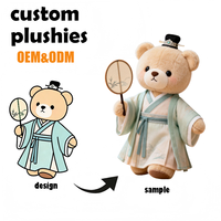 Peluche personnalisée OEM, haute fidélité, super douce, ours de style chinois pour cadeaux d'événements spéciaux, jouet en peluche personnalisé avec marque