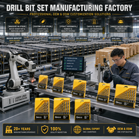 Offre Spéciale : Coffret d'usine de 5, 8, 13 ou 19 forets hélicoïdaux HSS blanc brillant pour percer le bois, le métal, l'acier et le plastique