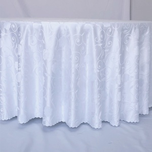 Wasbare polyester ronde bruiloftstafelkleed voor buffettafel - Product Image 6