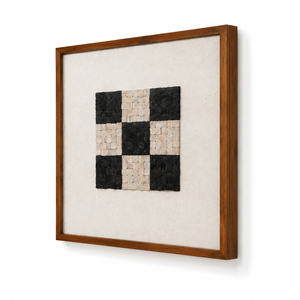 Geometric Tile Composition Pine Wood Wall Art <b>Canvas</b> Wabi Sabi Large Hand Painted Oil Painting on <b>Canvas</b> for Home Decoration - Product Image 2