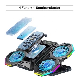 Tấm tản nhiệt <span class=keywords><strong>laptop</strong></span> SMONAMA F32 TEC Semiconductor Cooler có thể điều chỉnh, gấp gọn, chơi game, RGB, bốn quạt <span class=keywords><strong>Turbo</strong></span>, kèm giá đỡ điện thoại - Product Image 3