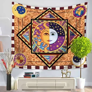 Wholesale Custom Indian Bohemian Mandala Boho Hippie Polyester Digital Printed Wall Hanging Tapestry For Bedroom Decor