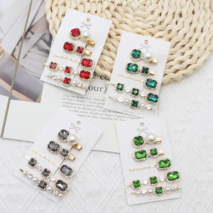 Klip rambut berlian hijau Hairband Duckbill Super peri untuk perhiasan rambut grosir N25598 - Product Image 2