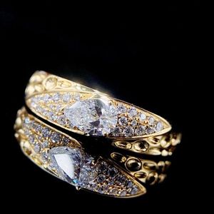 แหวนเพชรทรงลูกแพร์ 0.3 กะรัต รับรองโดย GIA จาก Xinfly ดีไซน์ทันสมัย ทองคำแท้ 18K สำหรับผู้หญิง เหมาะเป็นของขวัญวันเกิด - Product Image 1