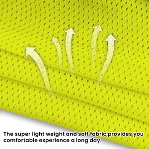 سترة عاكسة عالية الوضوح مخصصة للرجال، سترة شبكية صفراء، ملابس إنشاءات، سترة عمل آمنة عاكسة مع جيوب وشعار - Product Image 6