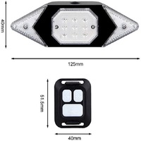 Feu arrière de vélo intelligent télécommandé avec clignotants, rechargeable par USB, alimenté par batterie, équipement de cyclisme, feu de sécurité et d'avertissement